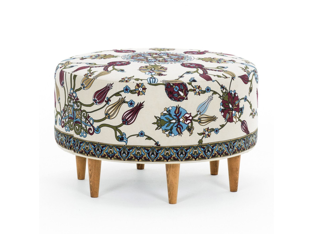 Rimini" houten poef - 65 x 65 x 40 cm - Wit