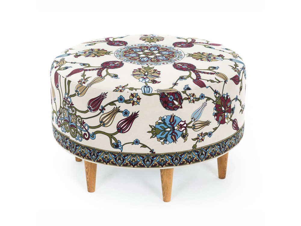 Rimini" houten poef - 65 x 65 x 40 cm - Wit