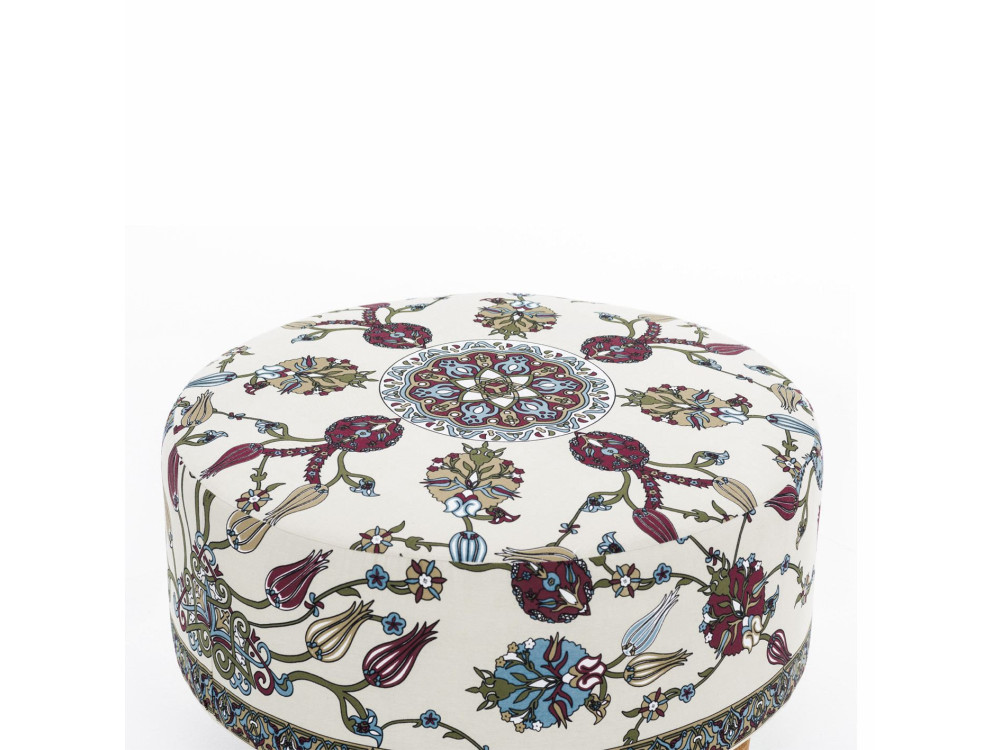 Rimini" houten poef - 65 x 65 x 40 cm - Wit