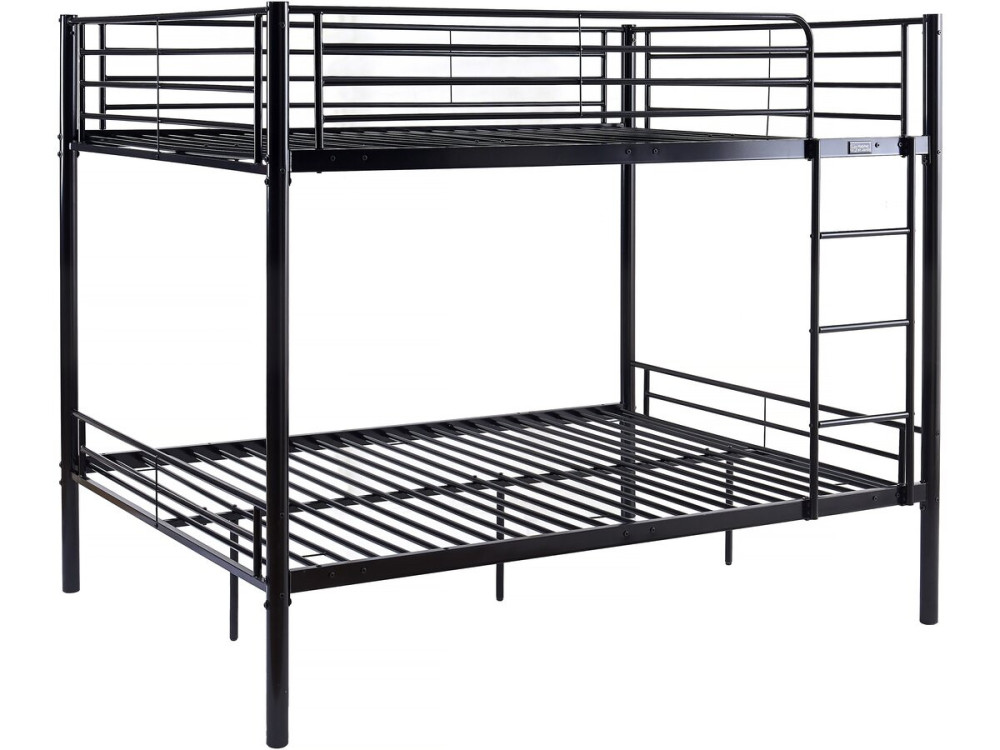 Stapelbed twee tweepersoonsbedden metaal "ADAM" - inclusief lattenbodem - 140 x 190 cm - Zwart