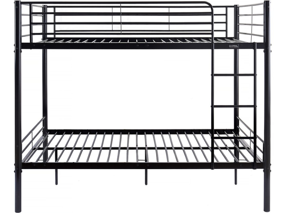 Stapelbed twee tweepersoonsbedden metaal "ADAM" - inclusief lattenbodem - 140 x 190 cm - Zwart