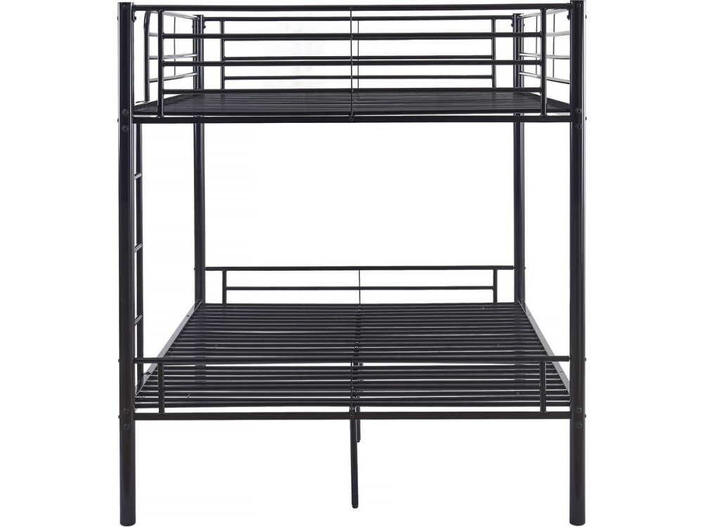 Stapelbed twee tweepersoonsbedden metaal "ADAM" - inclusief lattenbodem - 140 x 190 cm - Zwart