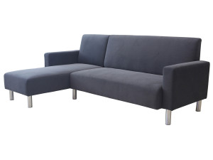 Canapé d'angle tissu omkeerbaar "Rio" - 4 plaatsen - Grijs
