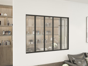 Aluminium atelieroverkapping "Panorama" - 150 x 105 cm - Zwart 2
