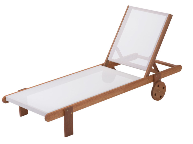 Ligbed houten ligstoel hardhout "Saïgon" - Maple - Ecru