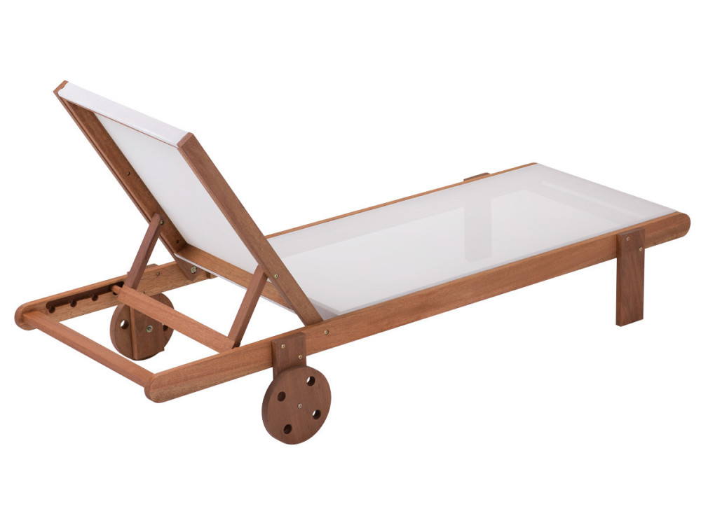 Ligbed houten ligstoel hardhout "Saïgon" - Maple - Ecru
