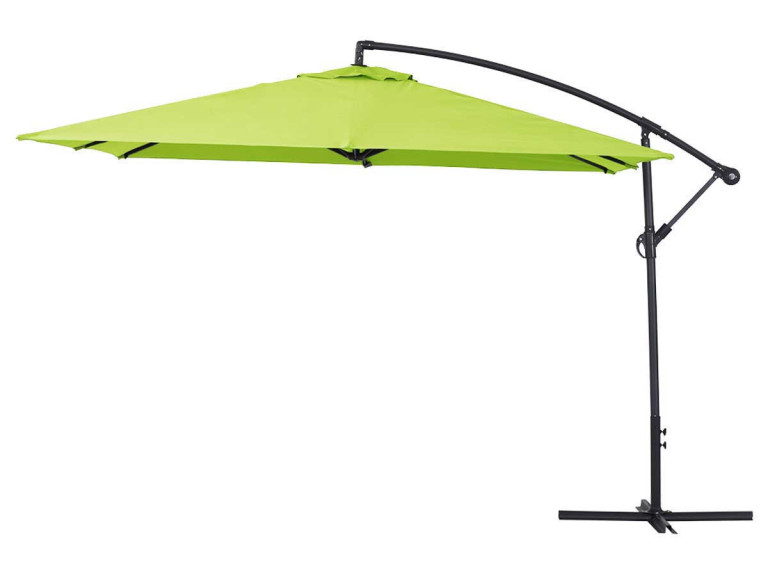 Parasol vrijhangend tuin zweefparasol Aluminium "Ilios 3" - Vierkant - 3 x 3 m - Groen