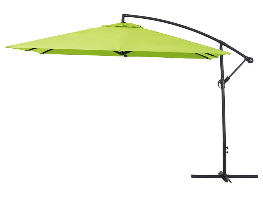 Parasol vrijhangend tuin zweefparasol Aluminium "Ilios 3" - Vierkant - 3 x 3 m - Groen