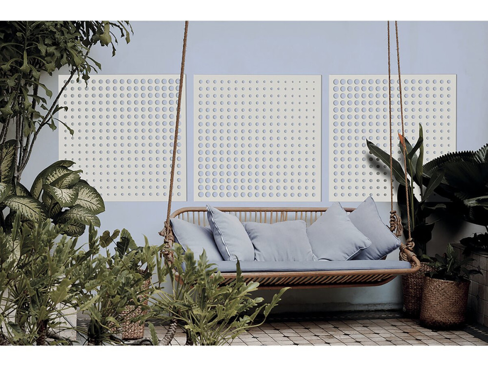 Decoratief paneel - "Maan" - Set van 5 - 1.00 x 1.00 m - Wit
