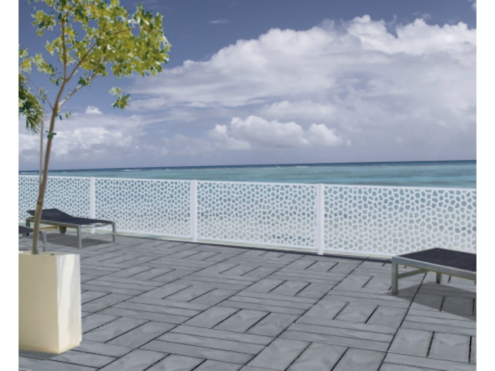 Decoratief paneel - "Mozaïek" - Set van 5 - 1,00 x 2,00 m - Wit