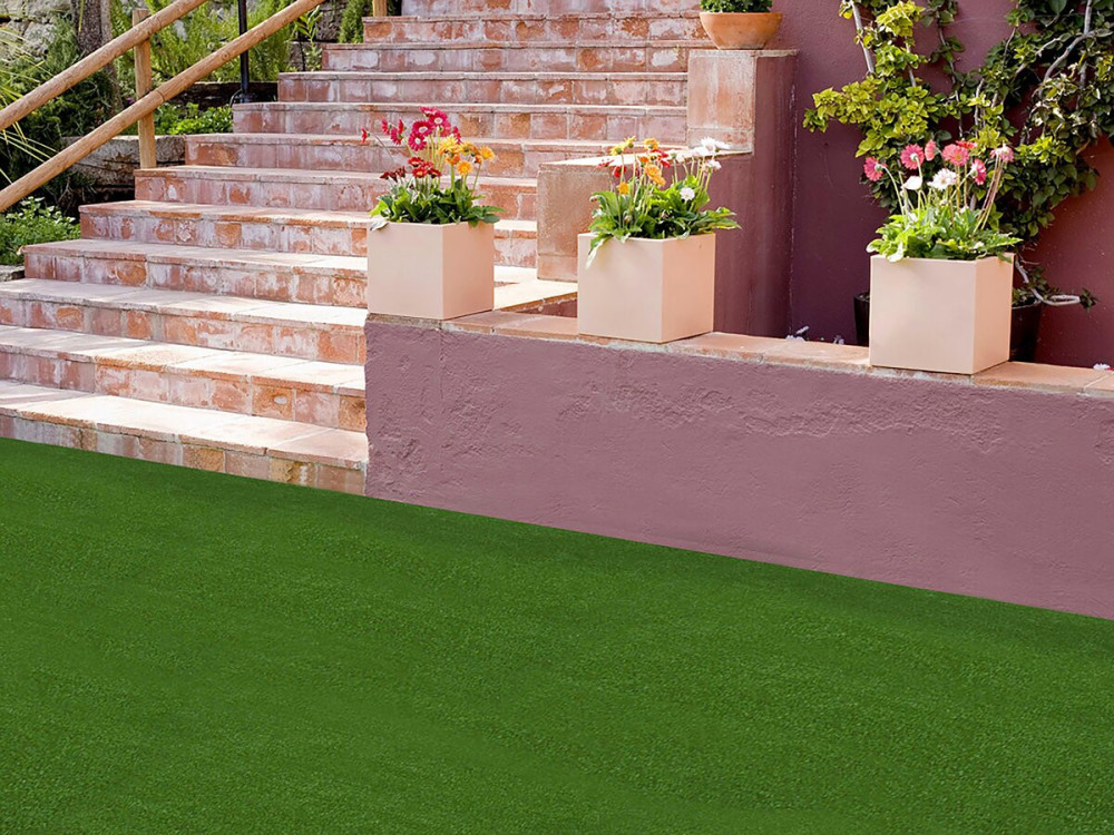 Kunstgras - " Groen Lubeck 7 " - 1 x 5 m - 7 mm - Groen