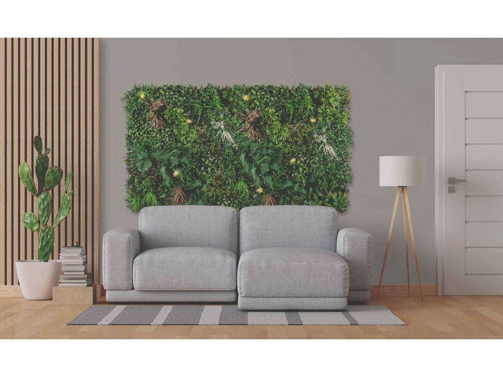 Grasbord - "Vertical Sauvage Led" - Set van 4 - 1,00 x 1,00 m - Groen