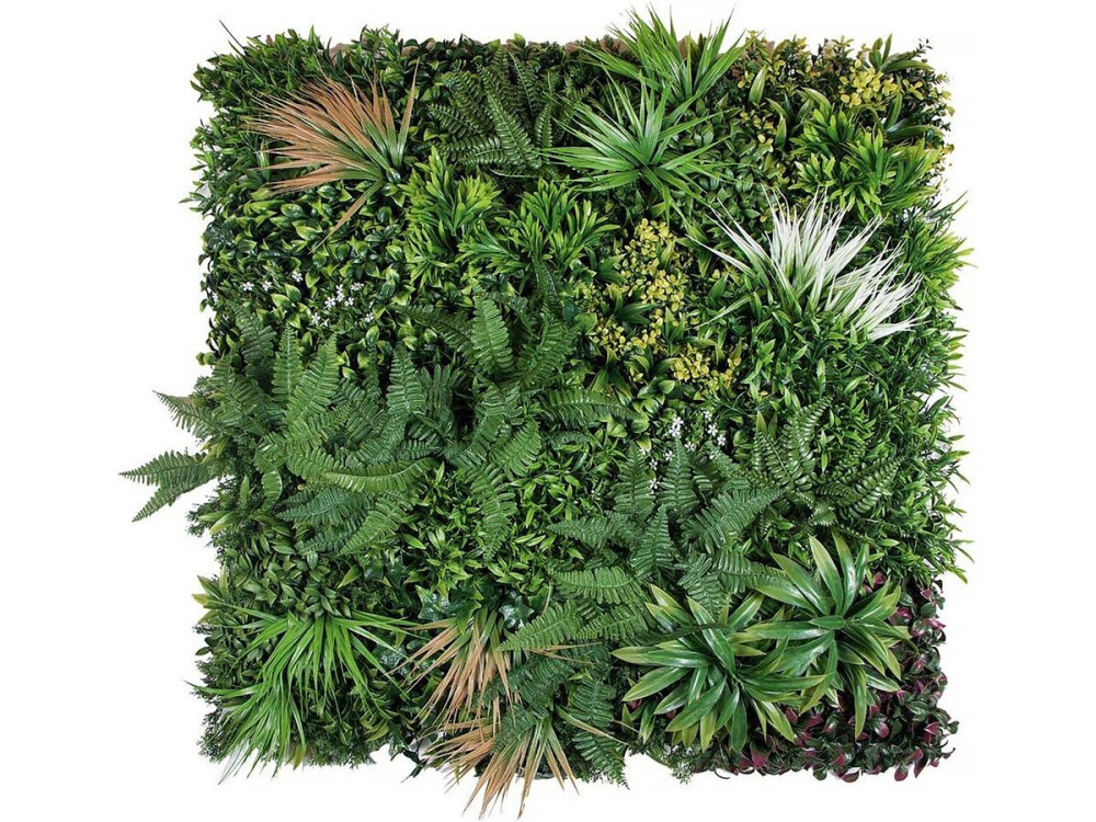 Verticaal Sauvage" plantenpaneel - Set van 4 - 1.00 x 1.00 m - Groen
