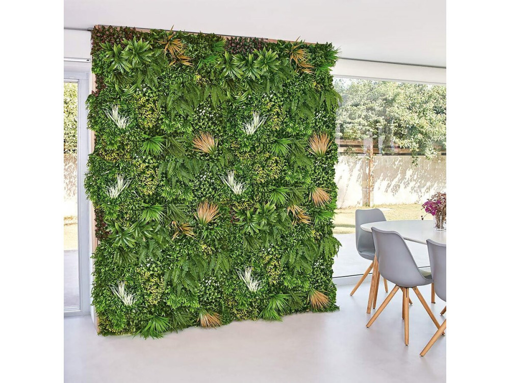 Verticaal Sauvage" plantenpaneel - Set van 4 - 1.00 x 1.00 m - Groen