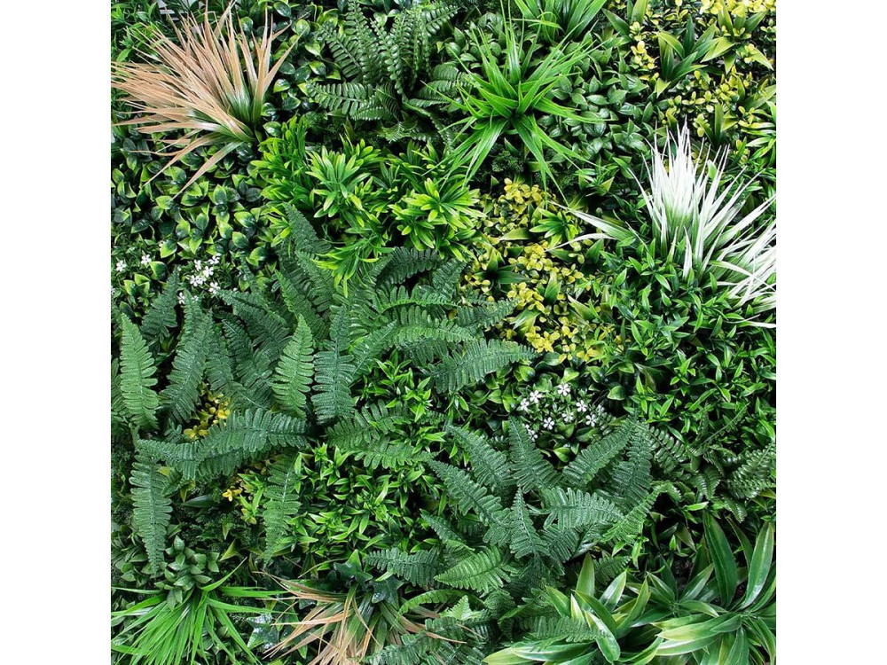 Verticaal Sauvage" plantenpaneel - Set van 4 - 1.00 x 1.00 m - Groen