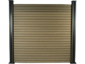 Schutting set composiet 4,8 x 1,2 m - Gratis bevestigingsset - Bruin - kastanjebruin