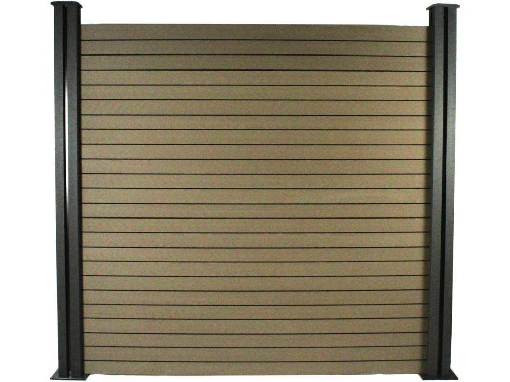 Schutting set composiet 4,8 x 1,2 m - Gratis bevestigingsset - Bruin - kastanjebruin