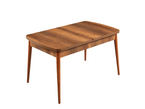 Uitschuifbare houten eettafel "Barok" - 78 x 132 x 80 cm - Notelaar