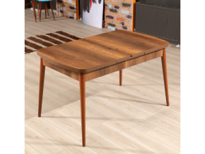 Uitschuifbare houten eettafel "Barok" - 78 x 132 x 80 cm - Notelaar 2