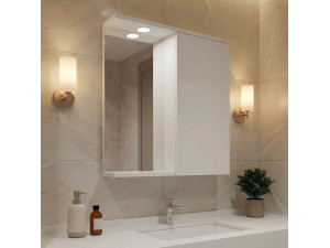 Badkamermeubel met spiegel "Purus 65" - 63 x 18 x 68 cm - Wit 2