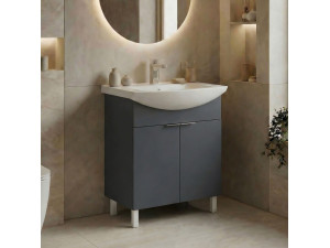Wastafelmeubel "Purus 65" - 65 x 50 x 83 cm - Mat antraciet 2
