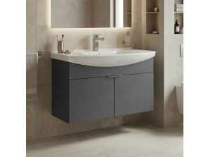 Wastafelmeubel "Purus 80" - 80 x 50 x 58 cm - Mat antraciet 2