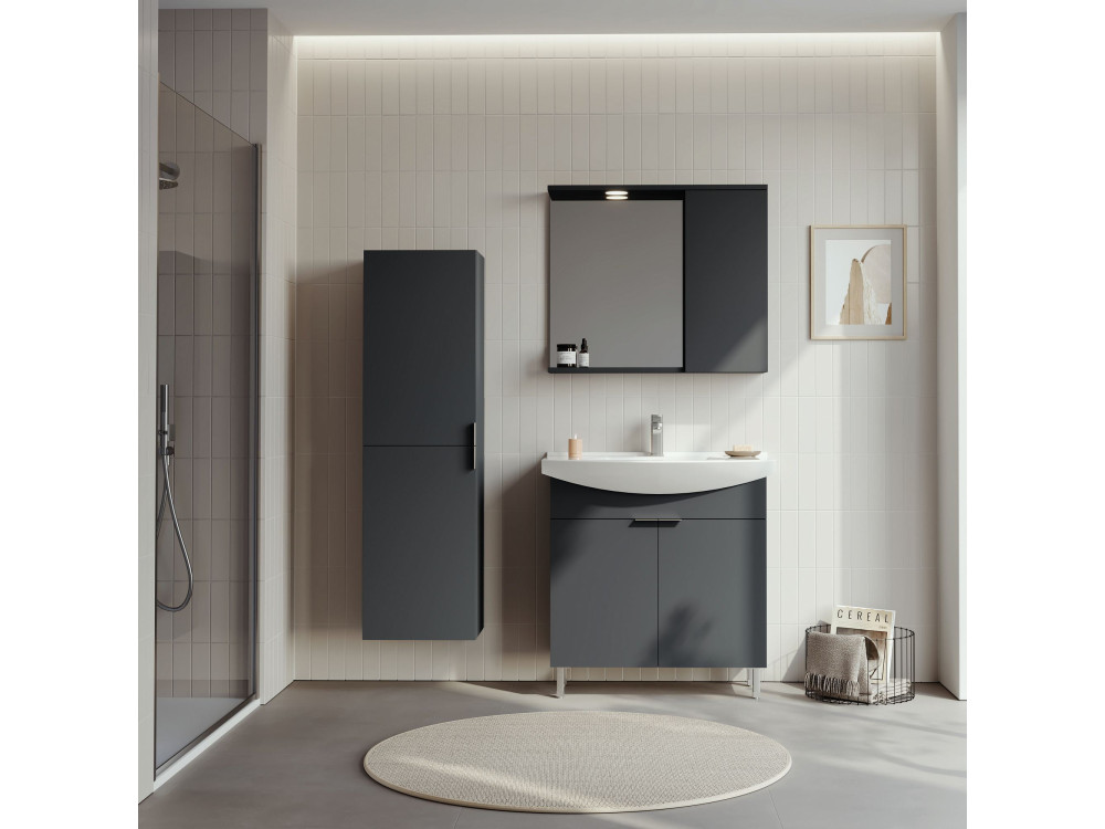 Wastafelmeubel "Purus 80" - 80 x 50 x 83 cm - Mat antraciet
