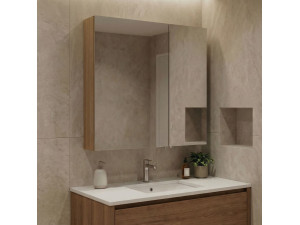 Badkamermeubel met spiegel "Purus Desna 60" - 60 x 16 x 66 cm - Sonomo Oak 2