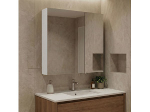 Badkamermeubel met spiegel "Purus Desna 60" - 60 x 16 x 66 cm - Wit 2