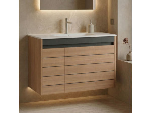 Wastafelmeubel "Ricato 100" - 101 x 47 x 62 cm - Walnoot 2