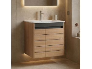 Wastafelmeubel "Ricato 60" - 61 x 47 x 62 cm - Walnoot 2