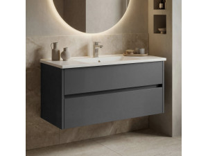 Wastafelmeubel "Side 100 v3" - 100 x 45 x 52 cm - Mat antraciet 2