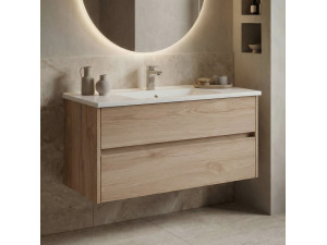 Wastafelmeubel "Side 100 v3" - 100 x 45 x 52 cm - Eiken 2