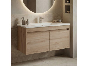 Wastafelmeubel "Side 100 v3" - 100 x 45 x 52 cm - Eiken 2