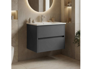 Wastafelmeubel "Side 65 v2" - 65 x 45 x 52 cm - Mat antraciet 2