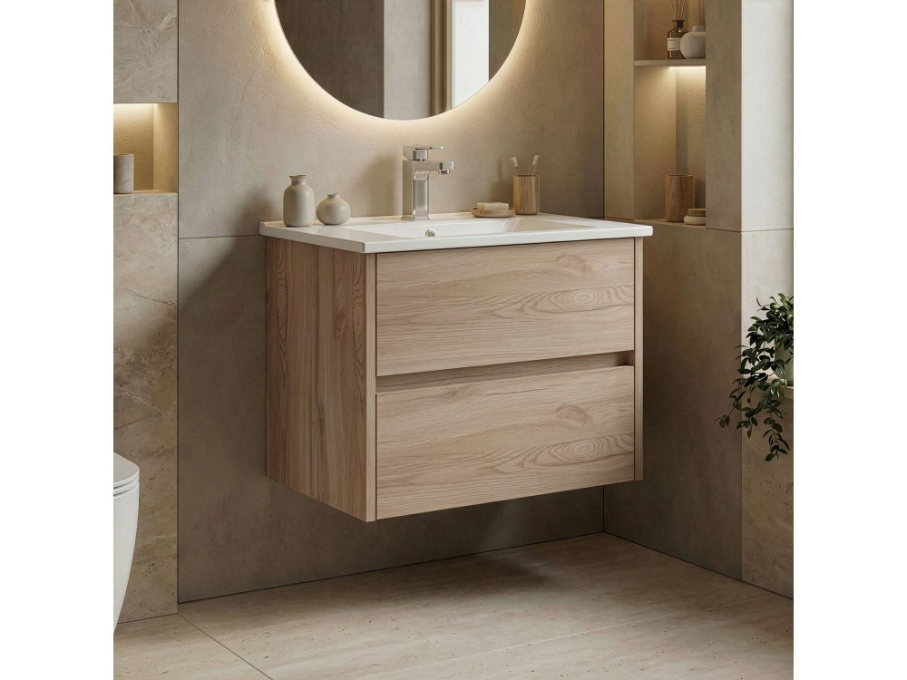 Wastafelmeubel "Side 65 v2" - 65 x 45 x 52 cm - Eiken