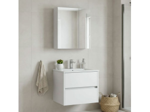 Wastafelmeubel met spiegel (2-delig) "Side 65 v2" - 65 x 45 x 52 cm - Matwit 2