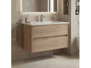 Wastafelmeubel "Side 85 v2" - 85 x 45 x 52 cm - Eiken 2