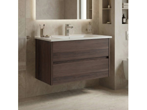 Wastafelmeubel "Side 85 v2" - 85 x 45 x 52 cm - Dark Walnut 2