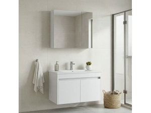 Wastafelmeubel met spiegel (2-delig) "Side 85 v2" - 85 x 45 x 52 cm - Matwit 2