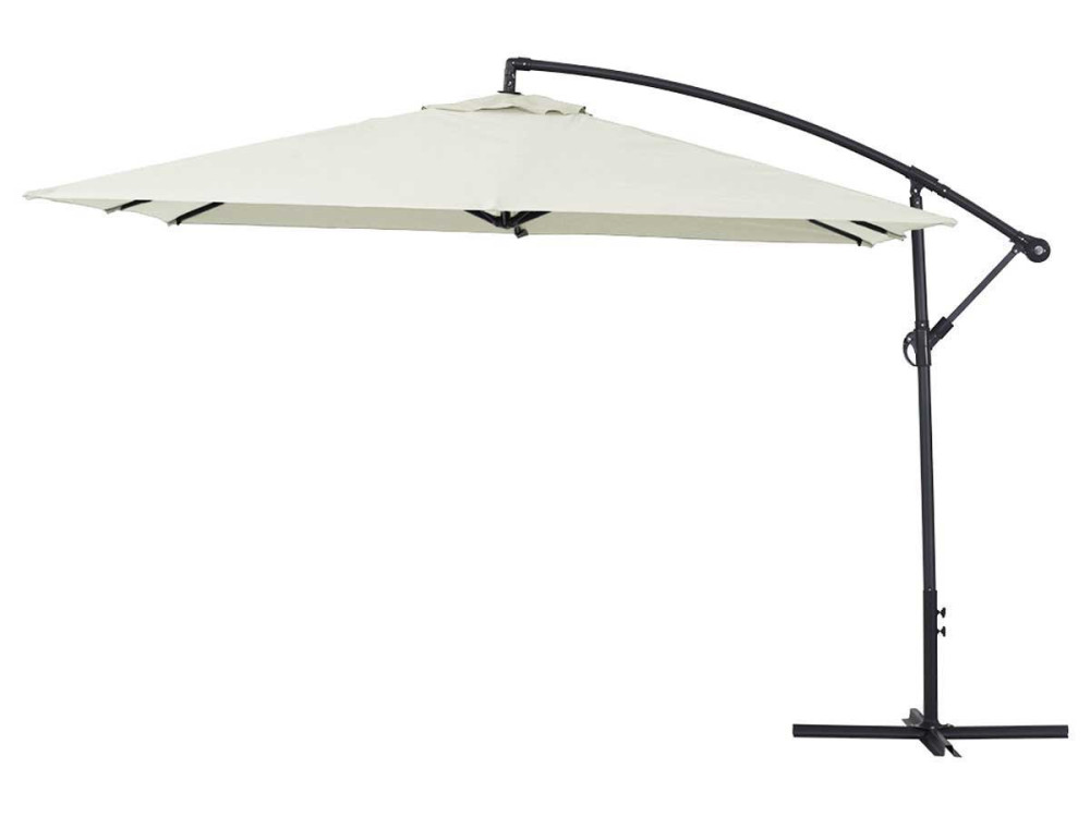 Parasol vrijhangend tuin zweefparasol Aluminium "Ilios 3" - Vierkant - 3 x 3 m - Ecru
