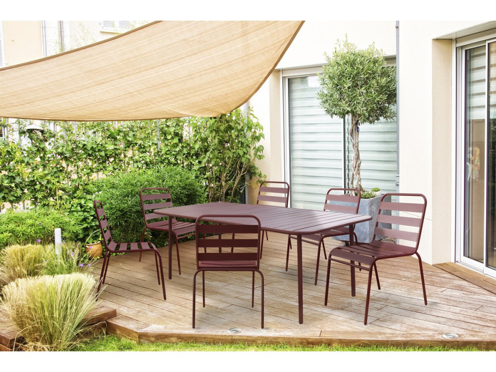Bilbao metalen tuintafel - 180 x 90 x 71 cm - Terracotta