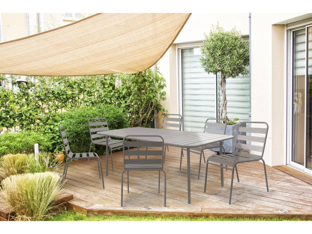 Metalen tuintafel "Bilbao" - 180 x 90 x 71 cm - Taupe