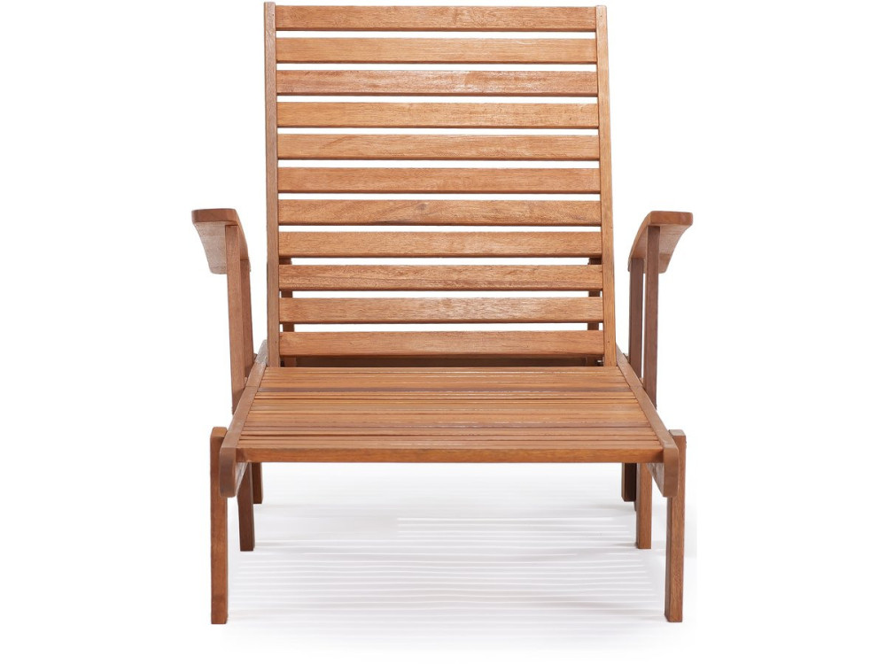 Ligbed tuin ligstoel verstelbaar tropisch hout "Tokyo" - Maple - Lichtbruin - Set 2 stuks
