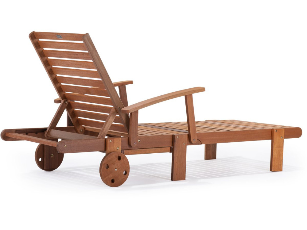 Ligbed tuin ligstoel verstelbaar tropisch hout "Tokyo" - Maple - Lichtbruin - Set 2 stuks