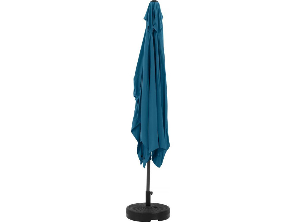 Parasol tuin tuinparasol "Sol 2" - Rechthoekig - 2 x 3 m - Blauw + inclusief parasolvoet tegel / parasoltegels