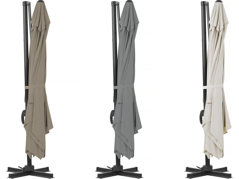 "Sky 4" Cantilever aluminium tuinparasol - 3 x 4 m - Taupe - Met beschermhoes