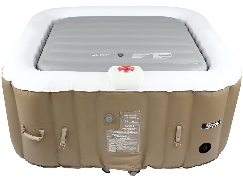 Cover opblaasbare afdekking voor jacuzzi spa - 111 x 113 cm - Grijs