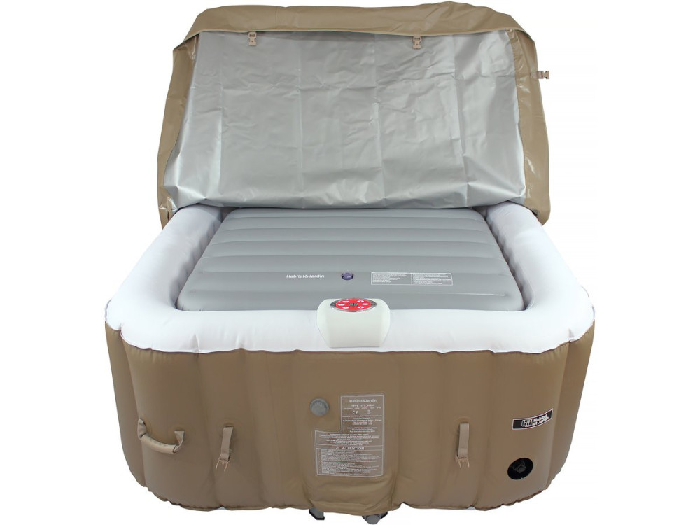 Cover opblaasbare afdekking voor jacuzzi spa - 111 x 113 cm - Grijs