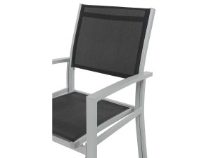 Tuinstoel fauteuil stoel tuin aluminium/textileen "Tropic" - Phoenix - Zwart - Set 2 stuks 2